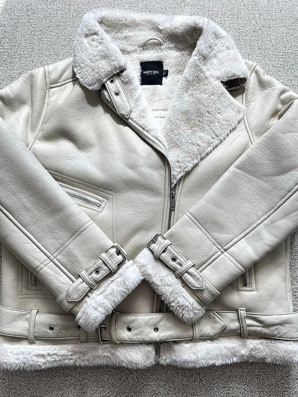 Nasty Gal Faux Leather Biker Jacket